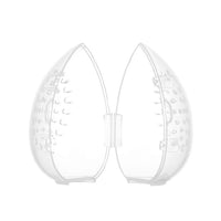 HKM-421395 Transparent Dry Powder Puff Storage Box - Lightweight PP Plastic, 55x75mm