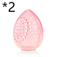 HKM-421395 Transparent Dry Powder Puff Storage Box - Lightweight PP Plastic, 55x75mm