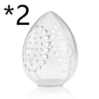 HKM-421395 Transparent Dry Powder Puff Storage Box - Lightweight PP Plastic, 55x75mm