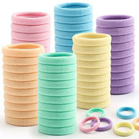 HKM-348627 Soft High Elastic Seamless Hair Rings - 100 Pack in Various Colors