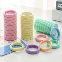 HKM-348627 Soft High Elastic Seamless Hair Rings - 100 Pack in Various Colors