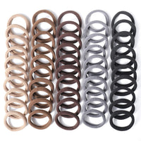 HKM-348627 Soft High Elastic Seamless Hair Rings - 100 Pack in Various Colors