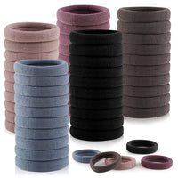 HKM-348627 Soft High Elastic Seamless Hair Rings - 100 Pack in Various Colors