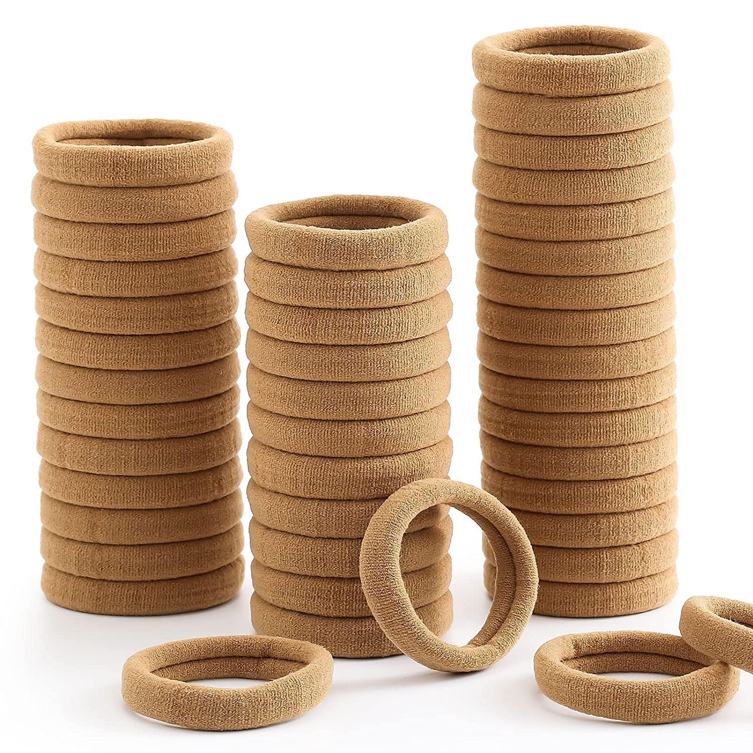 HKM-348627 Soft High Elastic Seamless Hair Rings - 100 Pack in Various Colors