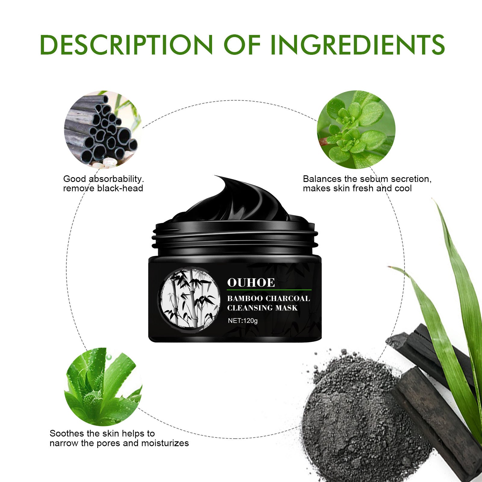 HKM-387475 Cleansing Peeling Mask for Blackhead Removal and Pore Shrinking, 60g