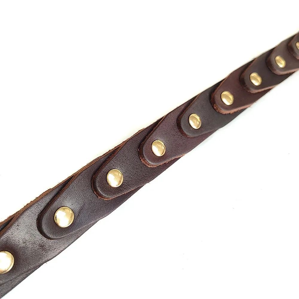 HKM-571219 Genuine Leather Dog Collar with Durable Buckle for Medium to Large Breeds