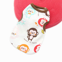 HKM-937299 Candy-Colored Thin Cotton Printed Vest for Pets in Various Fun Designs