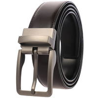 HKM-310227 Adjustable Casual Leather Belt with Pin Buckle for Business and Everyday Wear