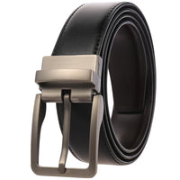 HKM-310227 Adjustable Casual Leather Belt with Pin Buckle for Business and Everyday Wear