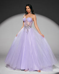 HKM-945171 Elegant Purple Evening Gown for Women - Model EZ25219