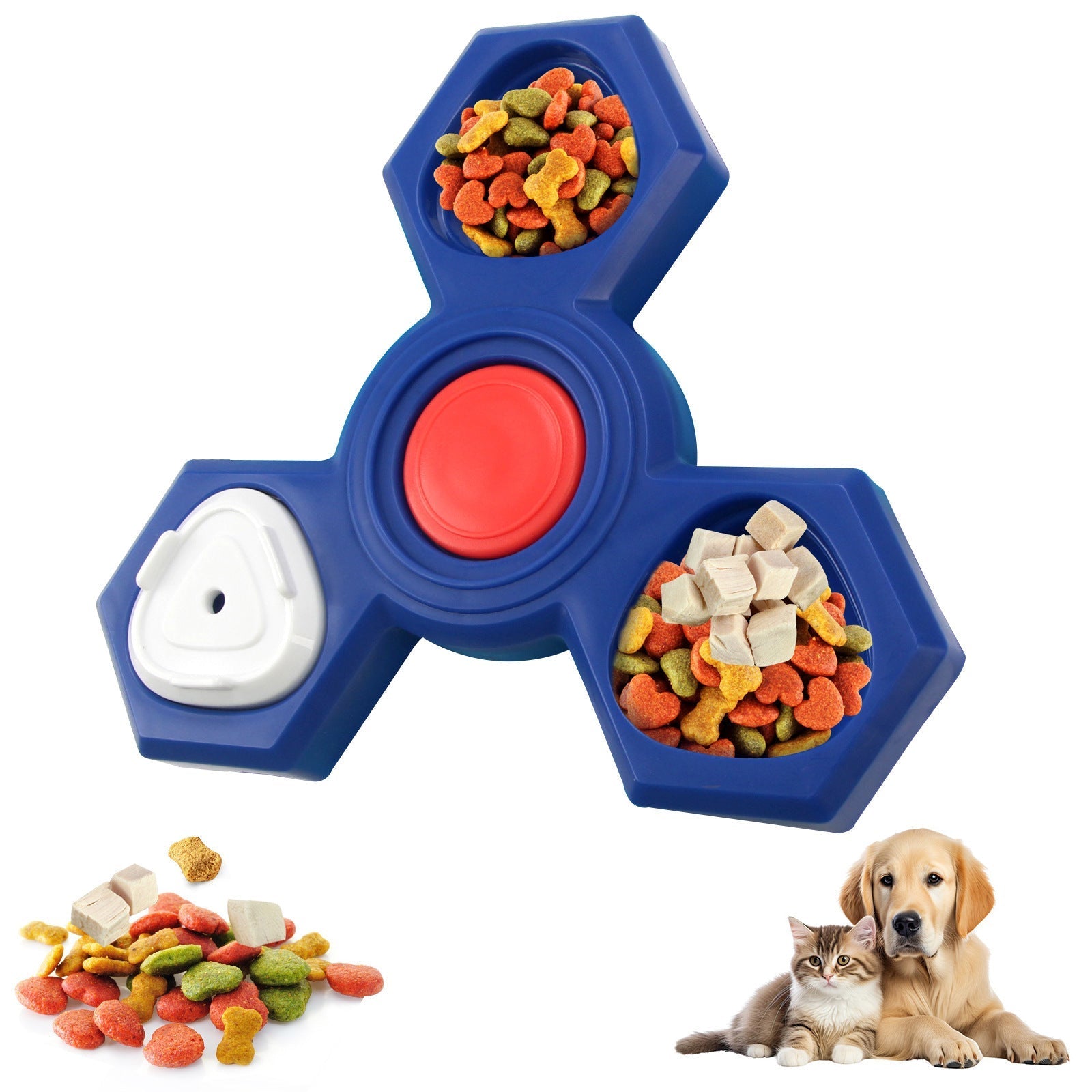 HKM-206803 Interactive Dog Puzzle Bowl for Slow Feeding and IQ Training - Multi-layered Treat Dispensing Dispenser for Cats and Dogs