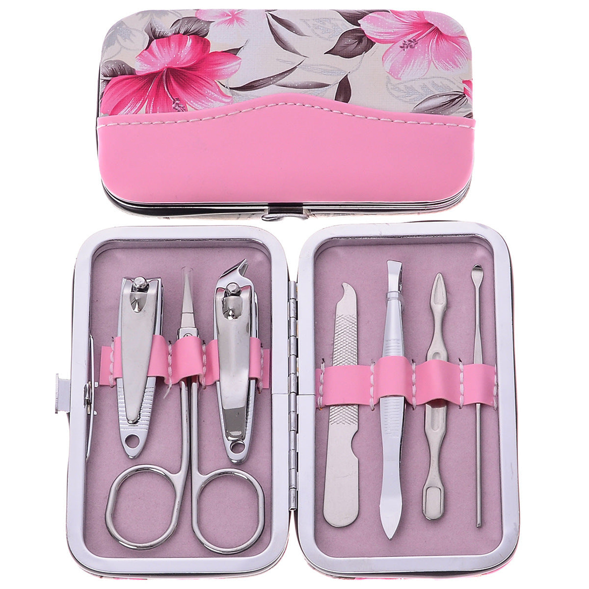 HKM-048851 7-Piece Carbon Steel Nail Clipper Set with Zipper Storage Bag