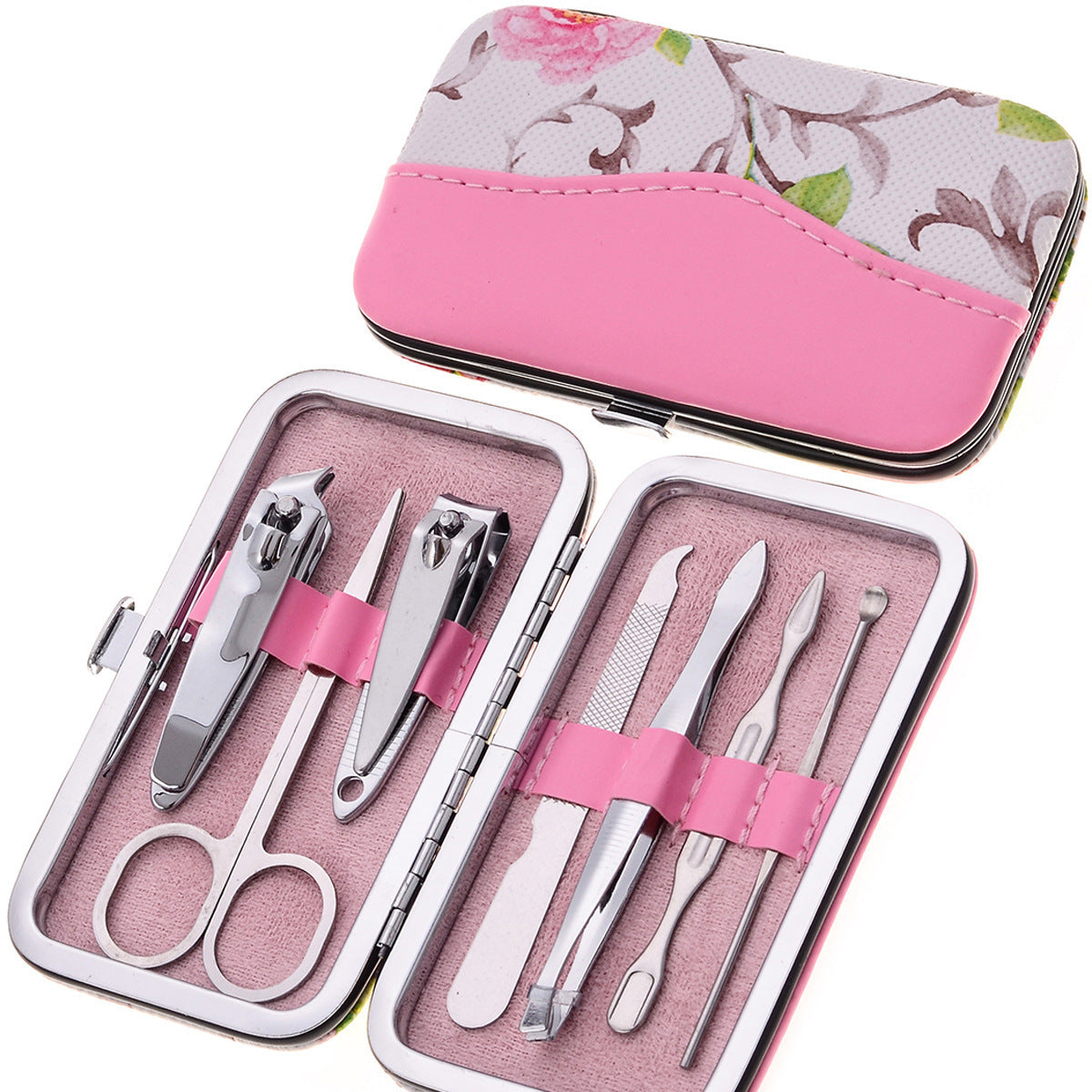 HKM-048851 7-Piece Carbon Steel Nail Clipper Set with Zipper Storage Bag
