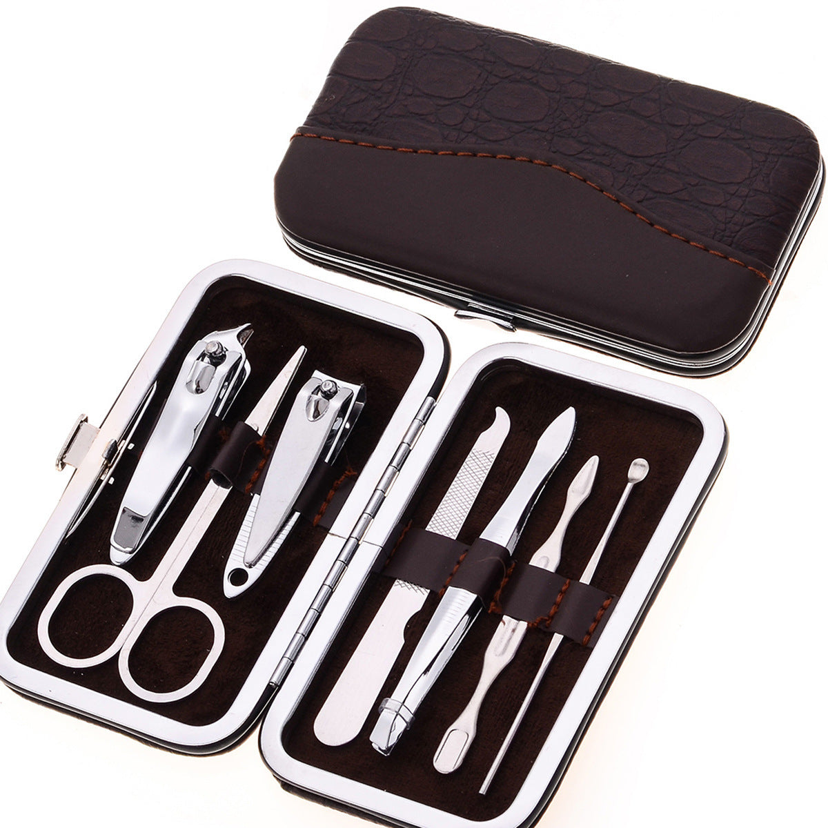 HKM-048851 7-Piece Carbon Steel Nail Clipper Set with Zipper Storage Bag