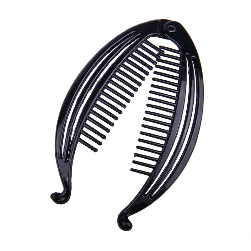 HKM-528275 Bright Black and Hawksbill Color Three Fish Clip Hairpin for Women