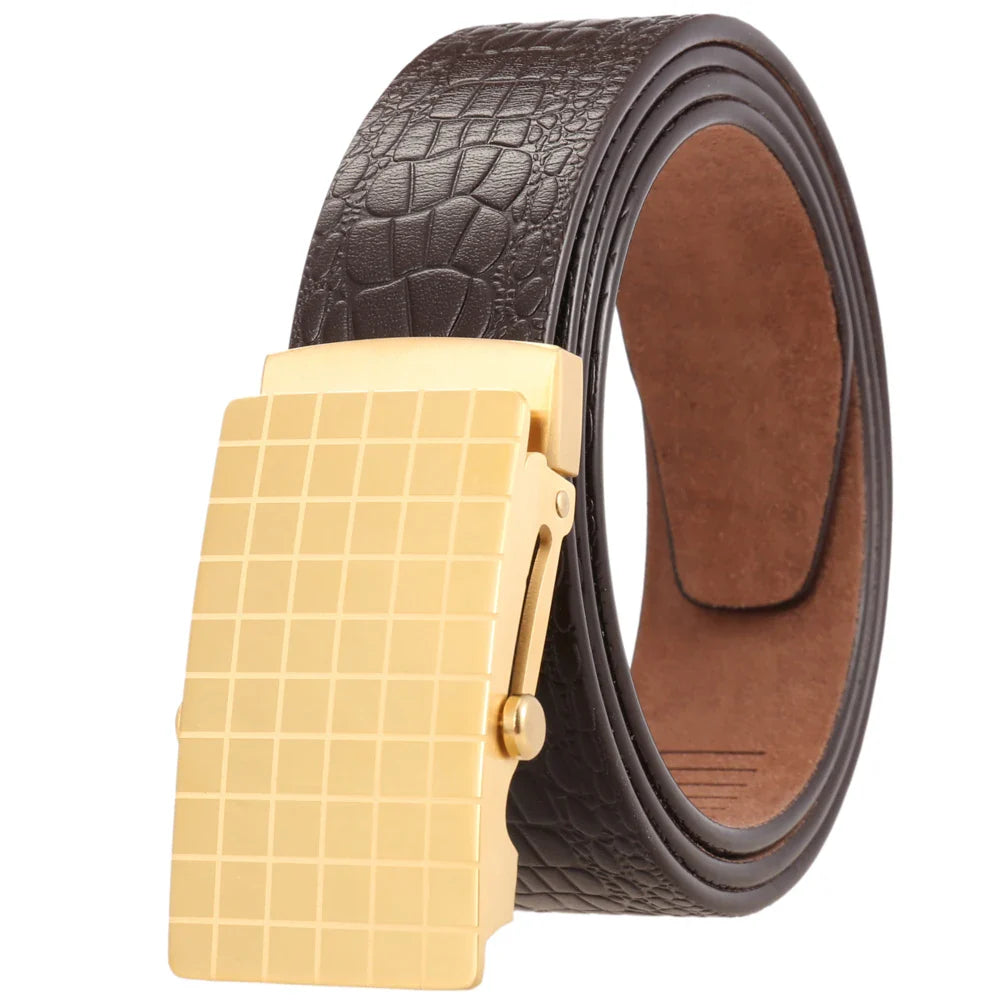 HKM-309075 Stainless Steel Business Roller Buckle Belt - Model LY36-61546-8