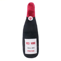 HKM-156243 Plush Chewing Toys for Cats and Dogs - Wine Bottle & Donut Design, 25cm Long, Available in Pink, Black, White