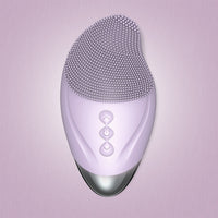 HKM-393427 Heated Electric Silicone Cleansing Instrument with Ultrasonic Vibration - Portable 3-in-1 Facial Cleaner in Multiple Colors