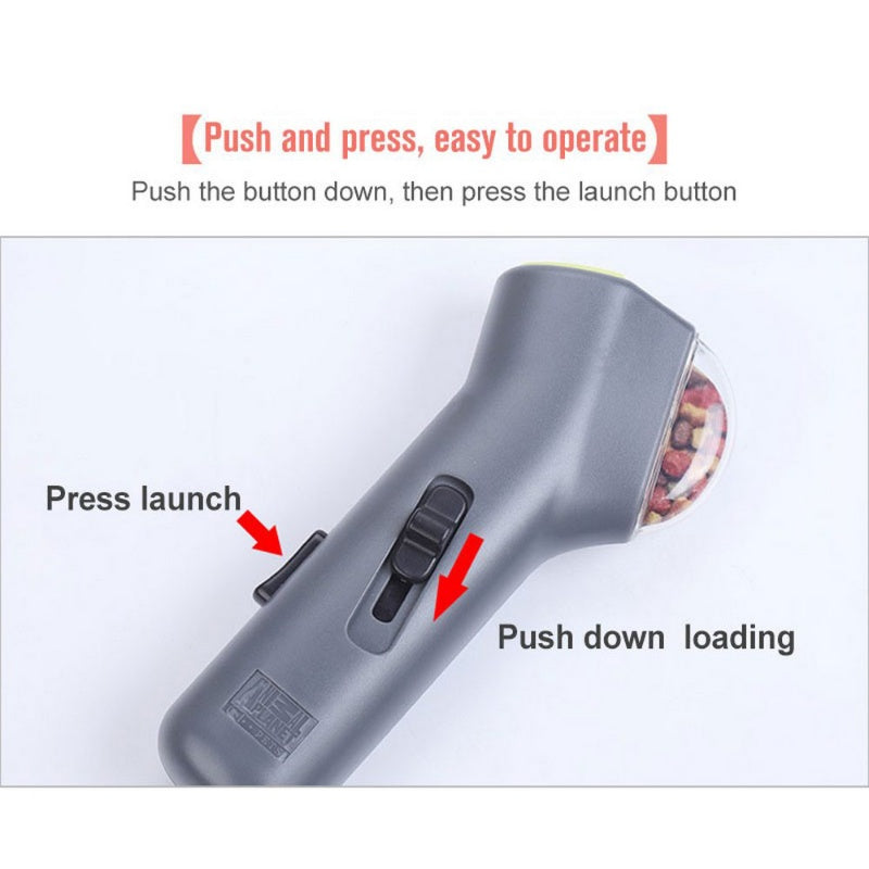 HKM-271187 Interactive Snack Catapult Launcher for Dogs and Cats - Outdoor Pet Feeding Toy - Easy to Use and Carry