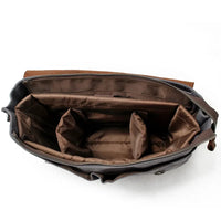 HKM-778195 Waterproof Retro Batik Canvas Camera Crossbody Bag with Leather Accents