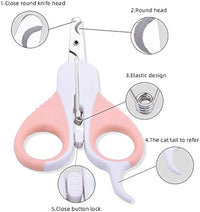 HKM-581075 Pet Nail Clippers with Safety Guard and Angled Blade for Cats, Kittens, Small Dogs, and Other Small Animals