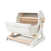 HKM-315283 Semi-Enclosed Cat Litter Box with Tipping Bucket - Available in Beige, Green, and Pink