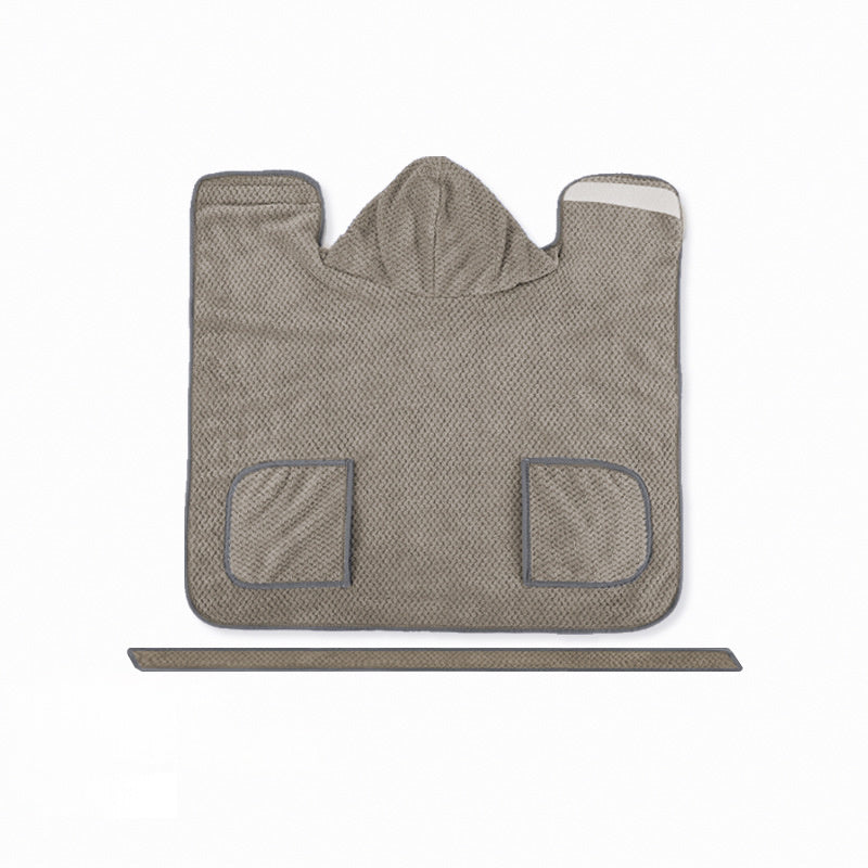 HKM-858579 High Absorbent Quick-Drying Dog Bath Robe Towel with Adjustable Waistband - Soft and Warm Comfort for Your Pet