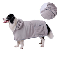 HKM-858579 High Absorbent Quick-Drying Dog Bath Robe Towel with Adjustable Waistband - Soft and Warm Comfort for Your Pet
