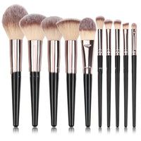 HKM-644179 Black Makeup Brush Set for Foundation, Eyeshadow, Blush, and More - 3 to 20 Pieces Available