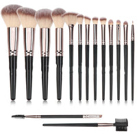 HKM-644179 Black Makeup Brush Set for Foundation, Eyeshadow, Blush, and More - 3 to 20 Pieces Available