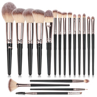 HKM-644179 Black Makeup Brush Set for Foundation, Eyeshadow, Blush, and More - 3 to 20 Pieces Available