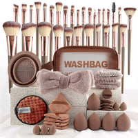 HKM-644179 Black Makeup Brush Set for Foundation, Eyeshadow, Blush, and More - 3 to 20 Pieces Available