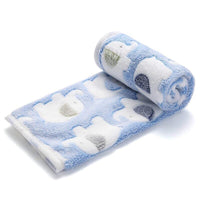 HKM-322707 Cozy Coral Fleece Padded Doghouse Blanket Set for All Seasons - Soft and Warm with Adorable Bunny and Elephant Patterns