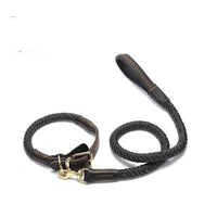 HKM-420883 Cowhide Adjustable Dog Collar for Medium and Large Dogs with Traction Options