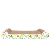 HKM-051987 Corrugated Paper Cat Scratch Pad with Catnip - Durable Vertical Scratching Board