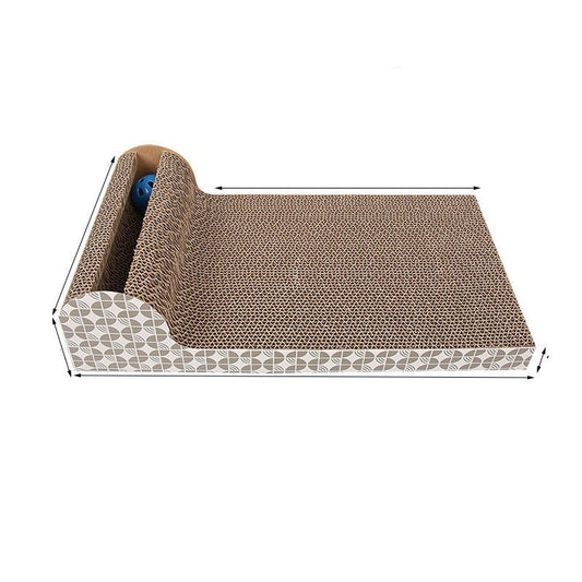 HKM-051987 Corrugated Paper Cat Scratch Pad with Catnip - Durable Vertical Scratching Board