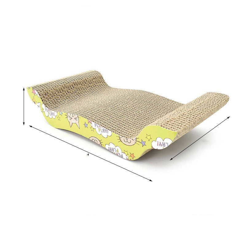 HKM-051987 Corrugated Paper Cat Scratch Pad with Catnip - Durable Vertical Scratching Board