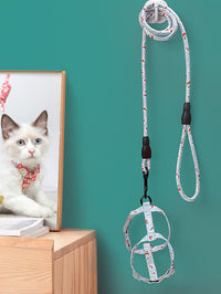 HKM-255059 I-shaped Cat Traction Harness with Adjustable Leash in Multiple Colors