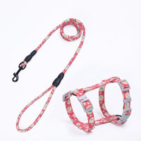HKM-255059 I-shaped Cat Traction Harness with Adjustable Leash in Multiple Colors