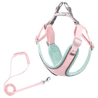 HKM-450515 Adjustable Suede Dog Harness with Comfortable Leash in Multiple Color Combinations