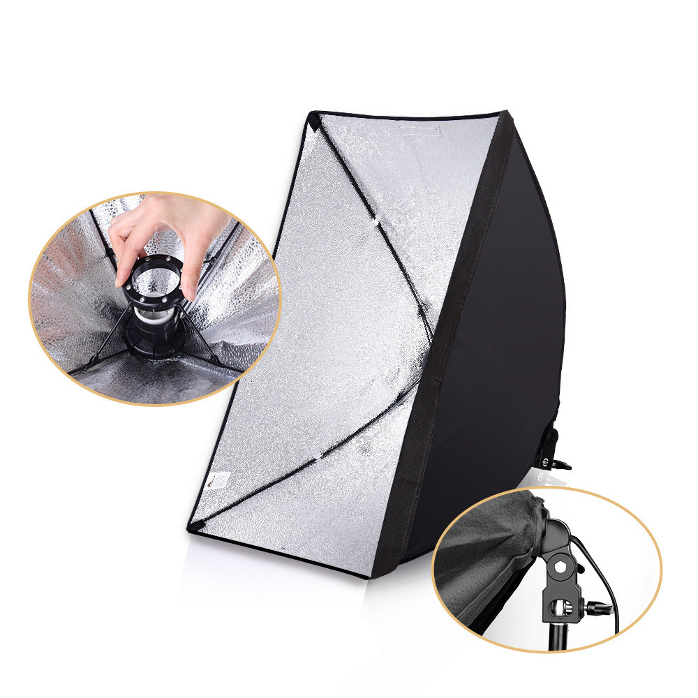 KTX-791059 Studio Light and Tripod Set for Portrait and Costume Photography with Soft Light Cloth and High-Reflective Fabric, 50x70cm