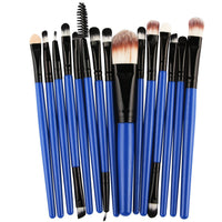 HKM-001171 Set of 15 Portable Makeup Brushes with Plastic Handles and Soft Nylon Hair