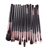 HKM-001171 Set of 15 Portable Makeup Brushes with Plastic Handles and Soft Nylon Hair