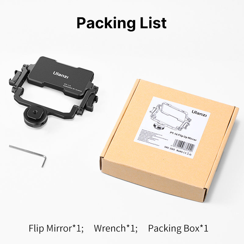 KTX-331155 Universal Flip Mirror for Cameras and Smartphones - Aluminum Alloy, Compact Design