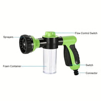 HKM-117715 High-Pressure Pet Shower Sprayer & Grooming Comb with 8 Spray Patterns, Soap Dispenser, and Garden Hose Attachment