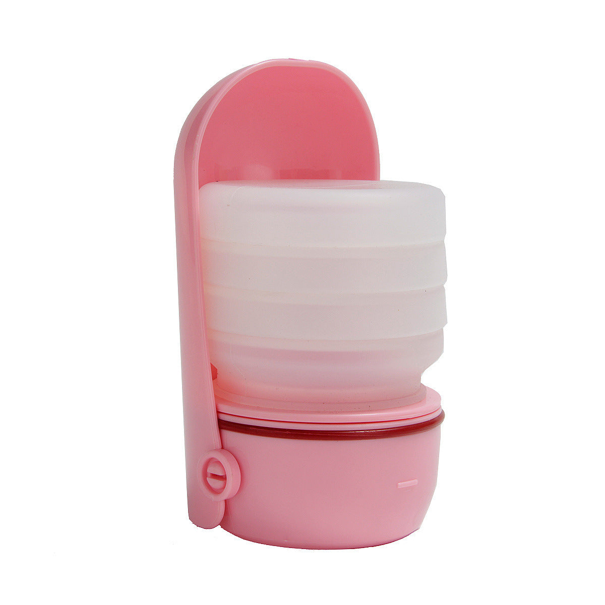 HKM-457555 Portable Silicone Pet Travel Water Cup - 350ml Capacity, Compact Design in Blue, Green, and Pink