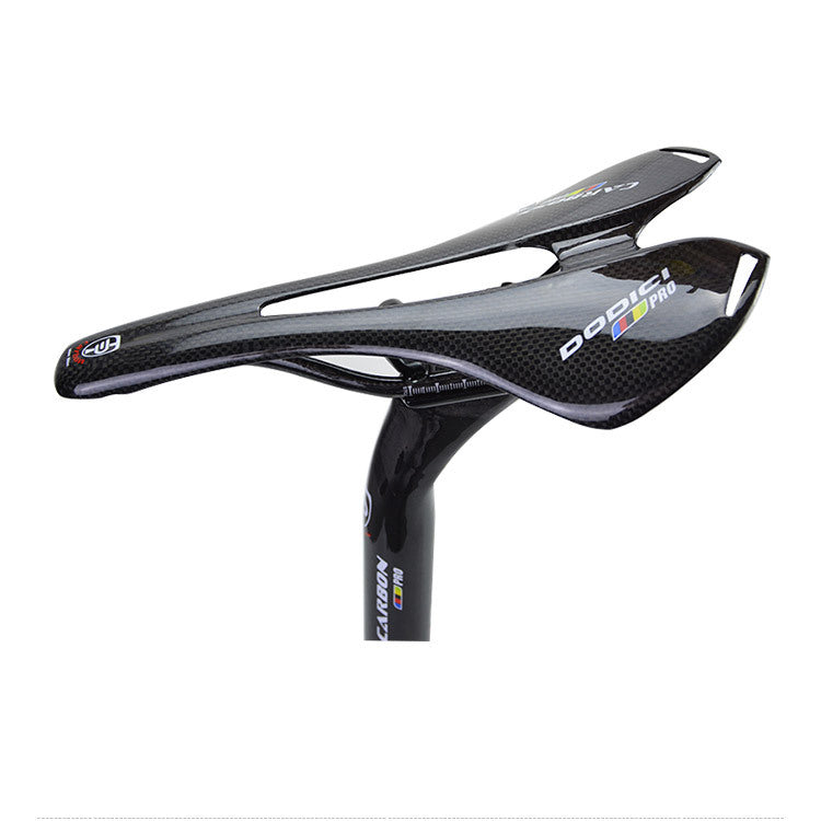 HKM-736851 Full Carbon Fiber Mountain Road Bike Saddle with Hollow Cushion - 3K Finish