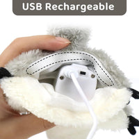 HKM-935443 Interactive Flapping Squirrel Cat Toy with Rechargeable USB, Touch Activated Plush Kicker for Indoor Play