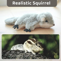 HKM-935443 Interactive Flapping Squirrel Cat Toy with Rechargeable USB, Touch Activated Plush Kicker for Indoor Play