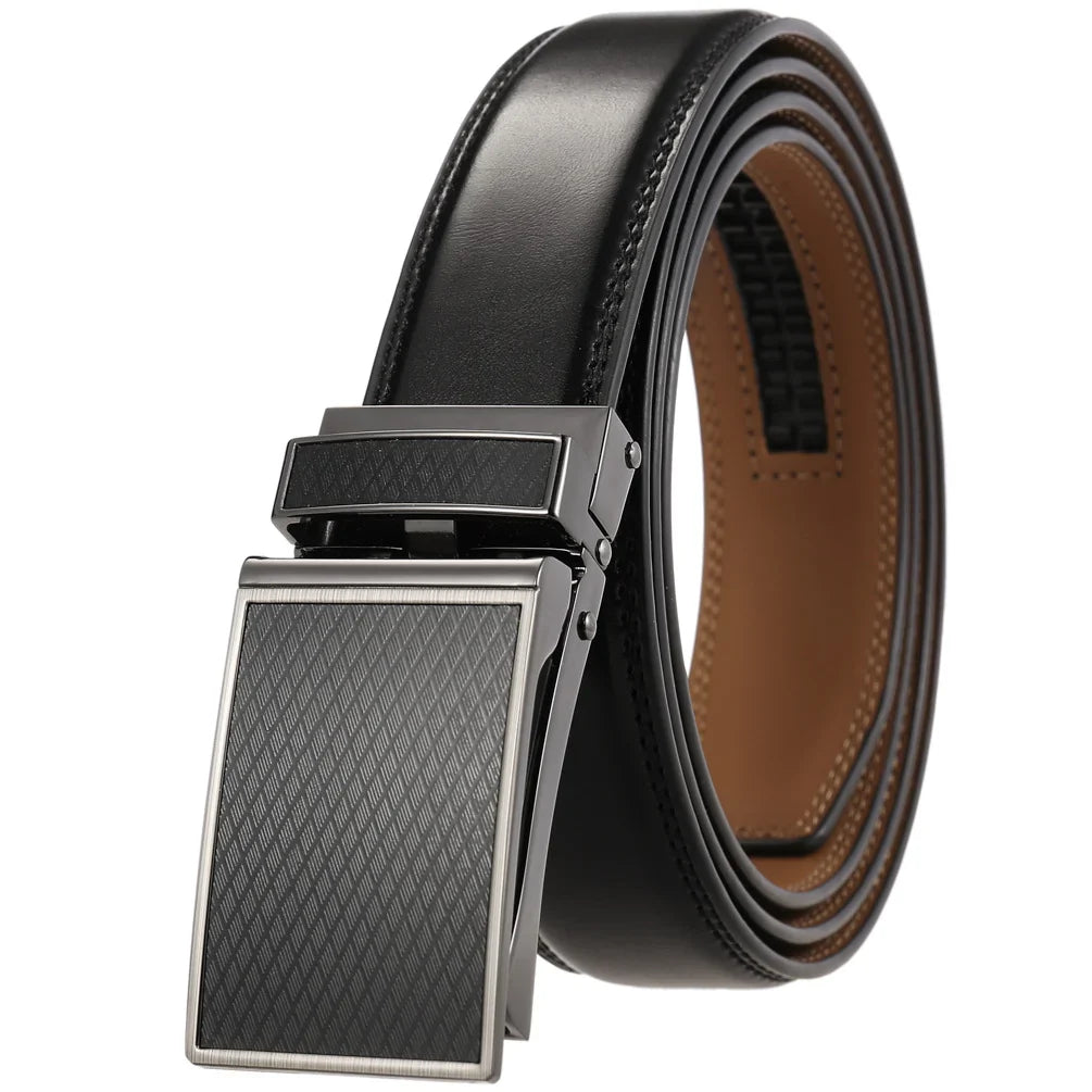 HKM-282067 Luxury Automatic Leather Belt with Belt Buckles for Men - Model Ly33-30016